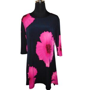 Inchanted Floral Tunic 3/4 Sleeve Top Size Medium